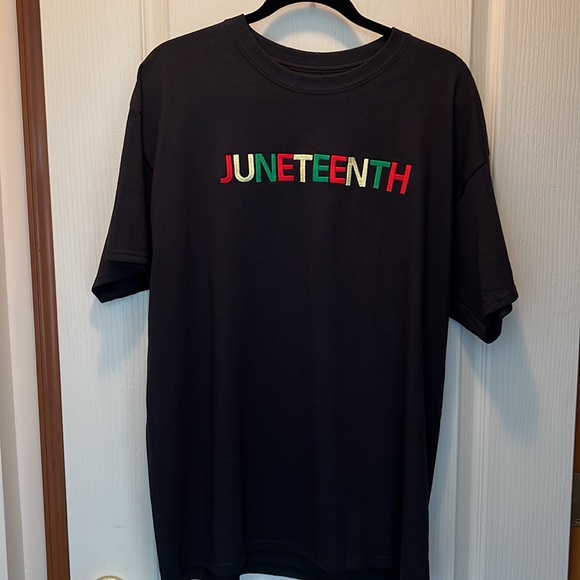 Embroidered Juneteenth Tshirt. Made to order, sizes…sm, Medium, Large, X-LARGE - Picture 2 of 3